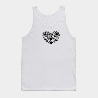 Dog paw print made of heart Tank Top